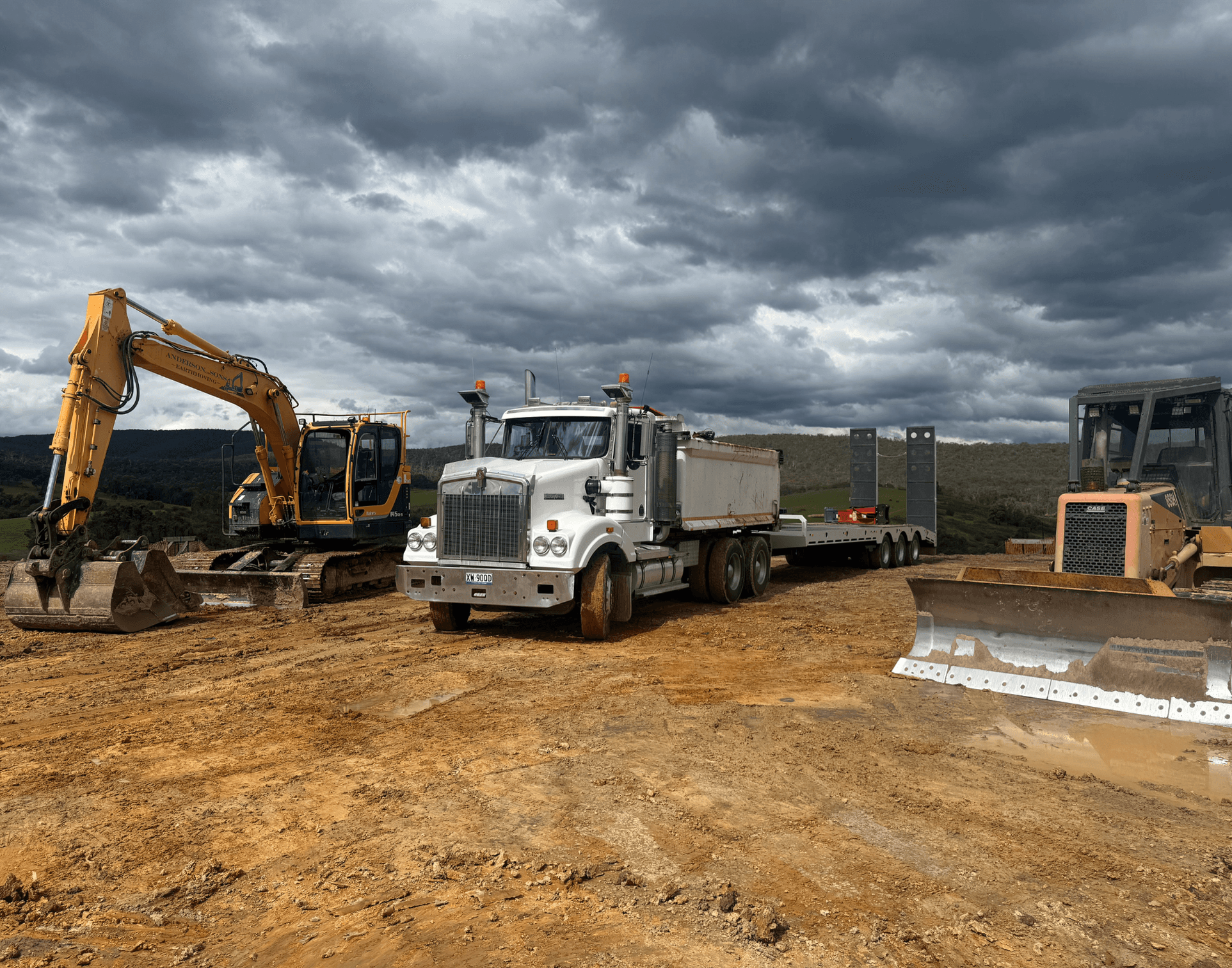 Anderson & Sons earthmoving and dam construction project 18 - excavator, excavation or dam work