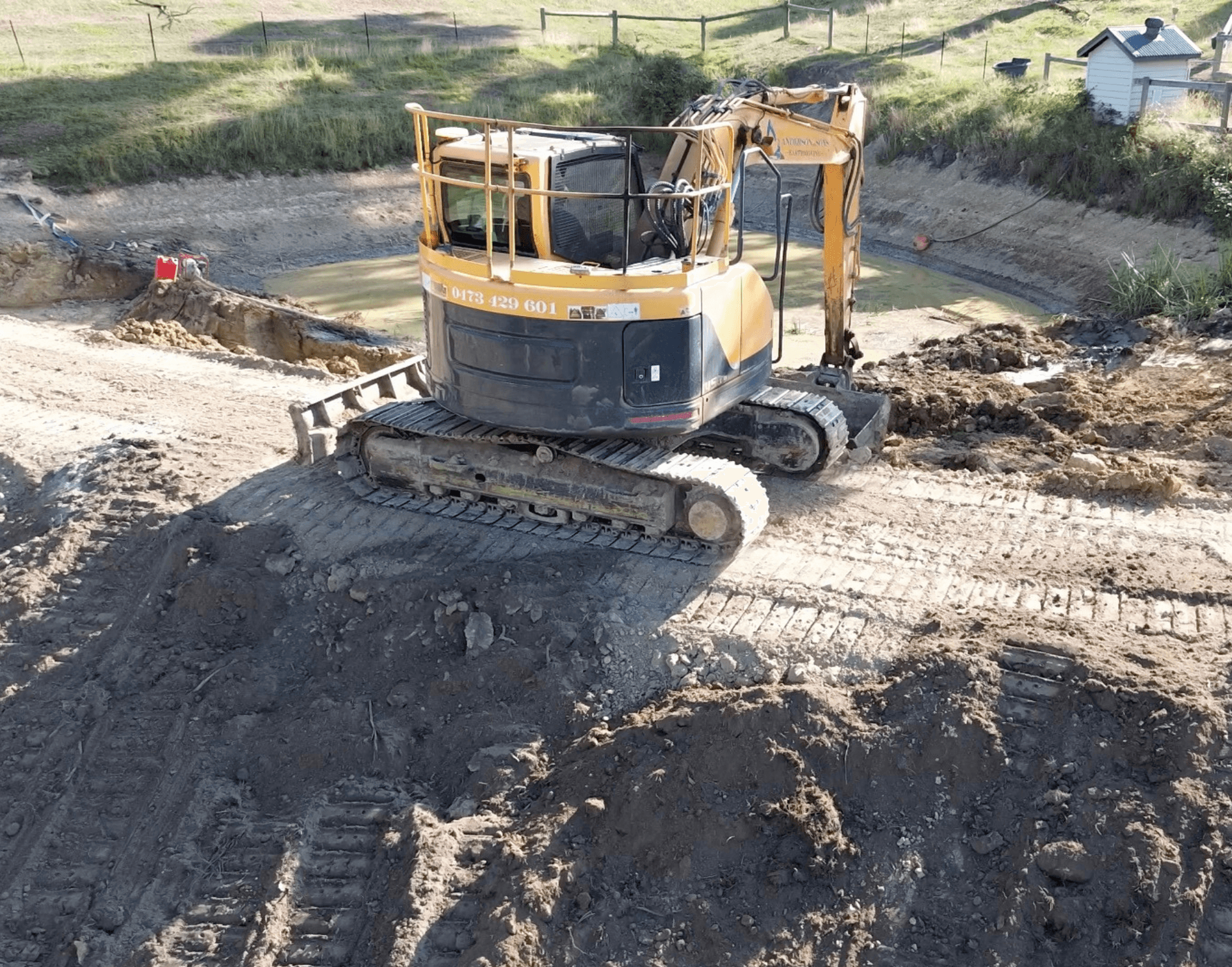 Anderson & Sons earthmoving and dam construction project 24 - excavator, excavation or dam work