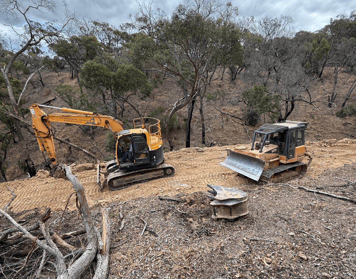 Anderson & Sons earthmoving and dam construction project 33 - excavator, excavation or dam work