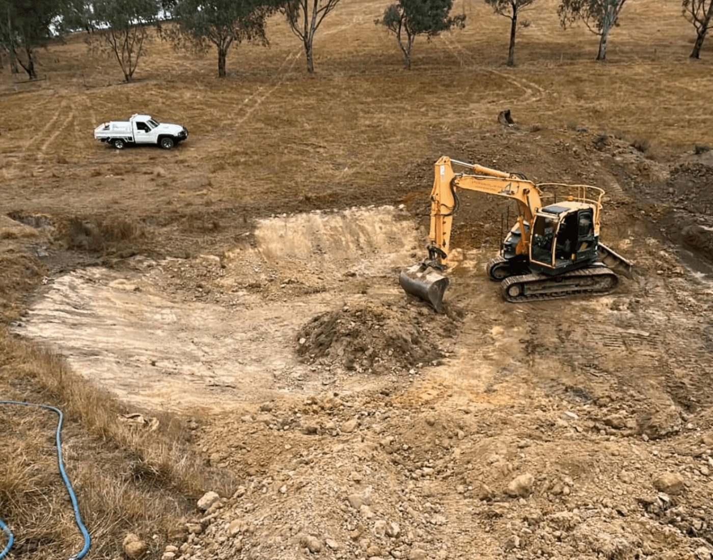 Anderson & Sons earthmoving and dam construction project 34 - excavator, excavation or dam work