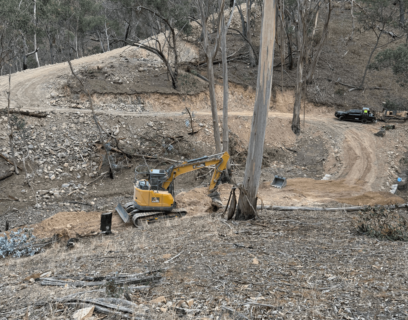 Anderson & Sons earthmoving and dam construction project 35 - excavator, excavation or dam work