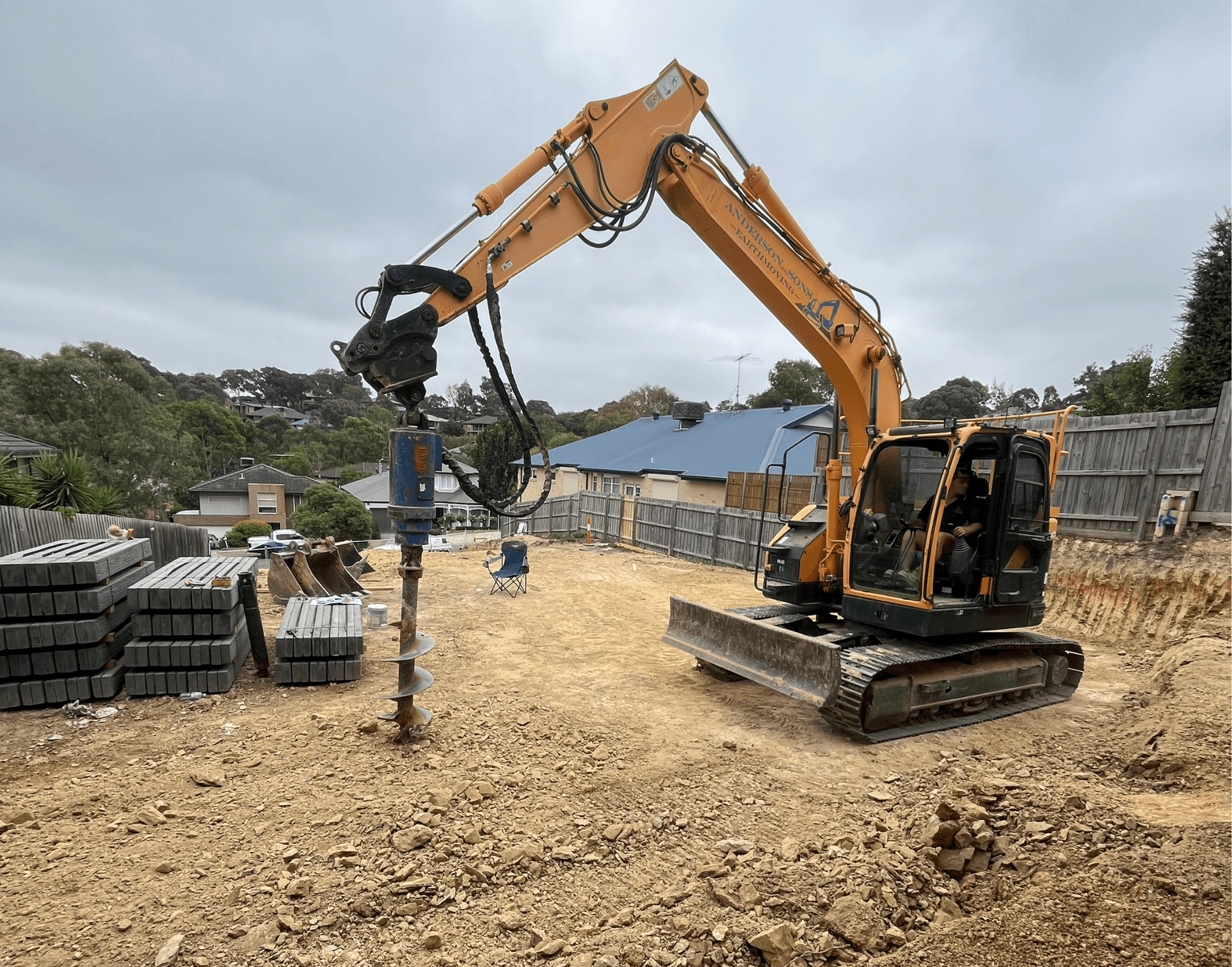 Anderson & Sons earthmoving and dam construction project 6 - excavator, excavation or dam work